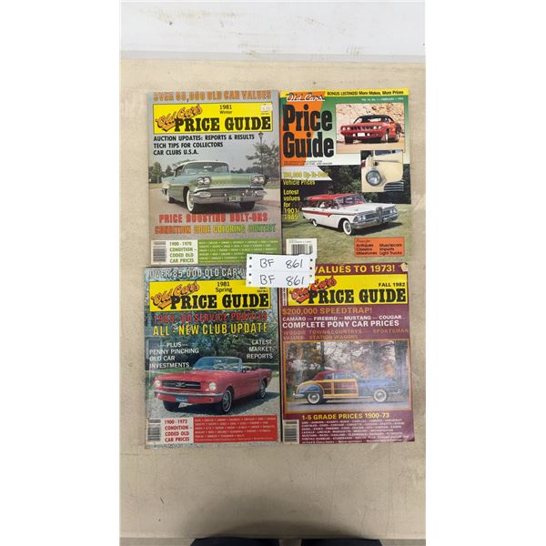 Old Cars Price Guide Magazines, 1981-1993, Four Issues