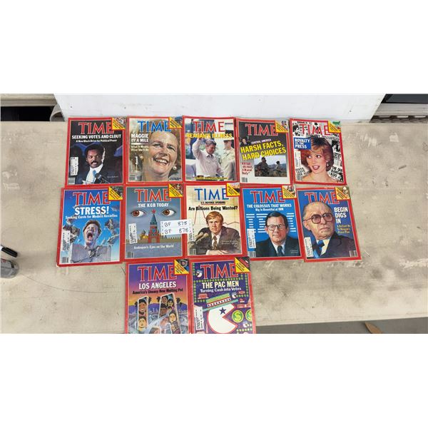 Collection of Vintage Time Magazines from the 1980s, Fifteen Issues