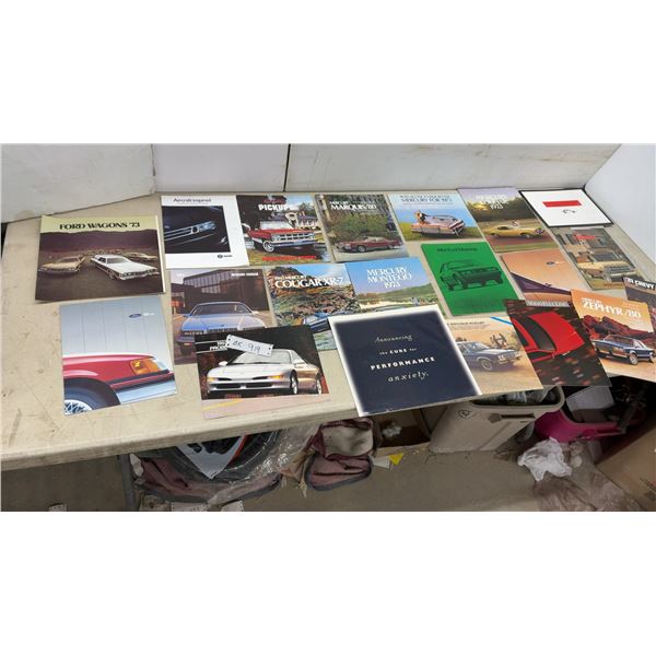 Collection of Vintage Ford, Mercury, and Chevrolet Automotive Sales Brochures, 1970s-1980s