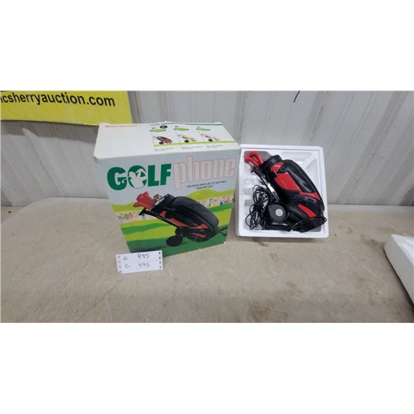 Bondwell Golf Phone Novelty Telephone with Golf Bag Base in Original Box