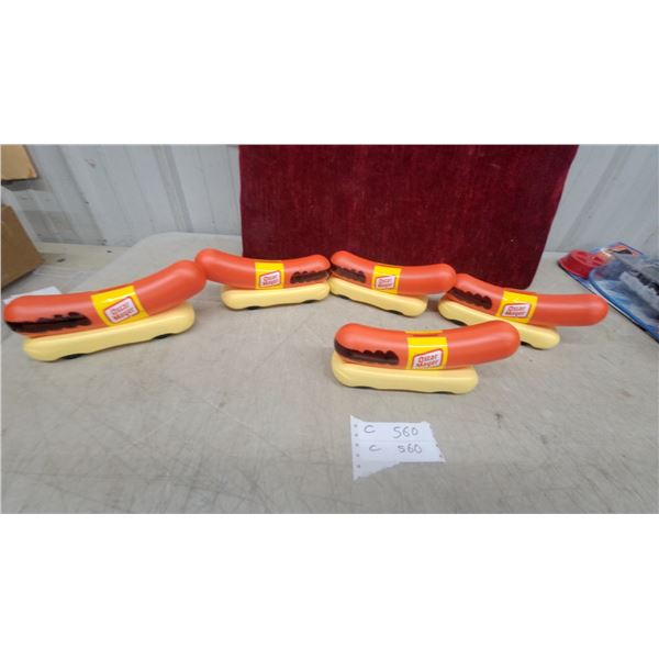 Oscar Mayer Wienermobile Plastic Toy Cars, Lot of 5