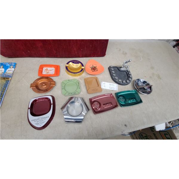 Vintage Advertising Ashtrays Including Seagram's V.O., Canada Centennial, and More