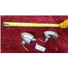 Image 2 : Pair of Chrome Blue Dot Marker Lights with Mounting Hardware, 3" Diameter and Shade Lip