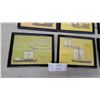 Image 3 : Set of Six Framed Sailing Ship Prints on Yellow Background 8 x 10"