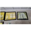 Image 4 : Set of Six Framed Sailing Ship Prints on Yellow Background 8 x 10"