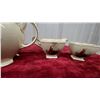 Image 3 : Royal Doulton Blue and Gold Floral Porcelain Sugar Bowl and teaCreamer Set Rolal Winton