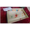 Image 4 : Vintage Lighted Ceramic Christmas Tree with Snow Accents and Plastic Peg Lights x2