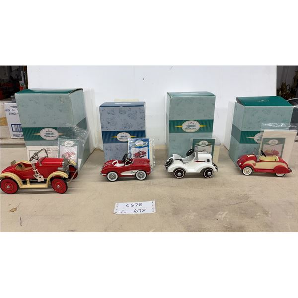 Hallmark Kiddie Car Classics Die-Cast Model Cars with Boxes and Certificates, Four