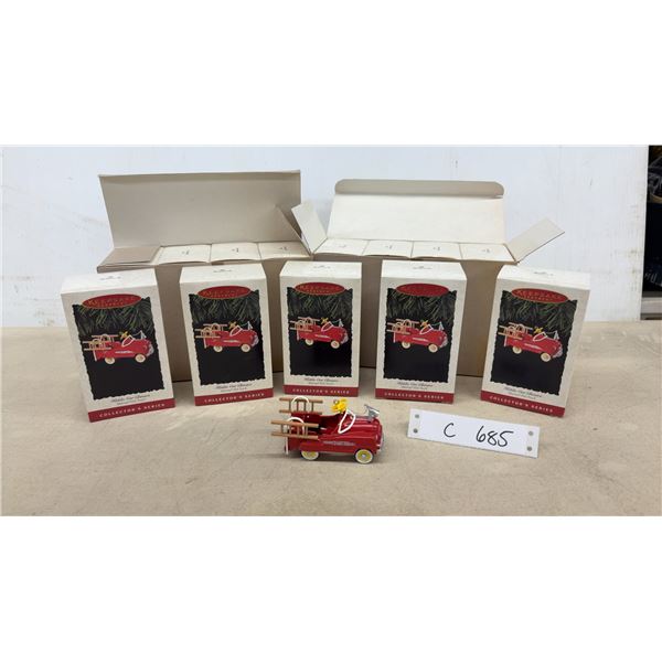 Hallmark Keepsake Kiddie Car Classics Murray Fire Truck Ornaments, Lot of 14
