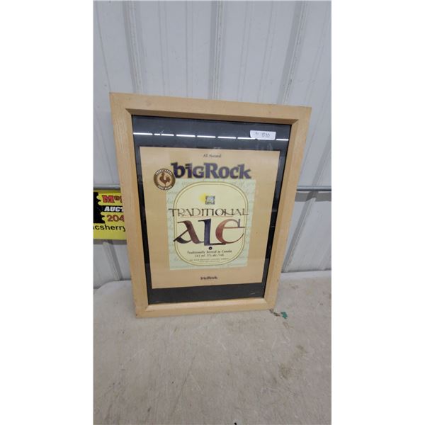Big Rock Traditional Ale Framed Brewery Advertising Print 24 x 32"