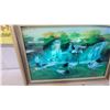 Image 2 : Framed White Cranes at Waterfall in Gold-Toned Decorative Frame Lights and Relaxing Sounds 18 x 25"