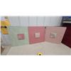 Image 1 : Three Decorative Engineered Wood Display Panels with Inset Design Samples 21 x 21"