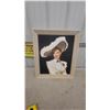 Image 1 : Framed Portrait Painting of Woman in White Hat and Dress, Signed Gullys 24 x 28"