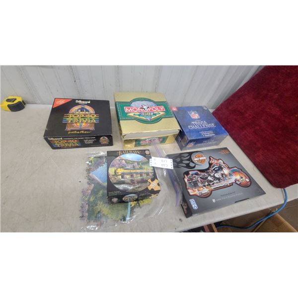 Billboard Top 40 Trivia, Monopoly 60th Anniversary Edition, Harley-Davidson Puzzle, and More