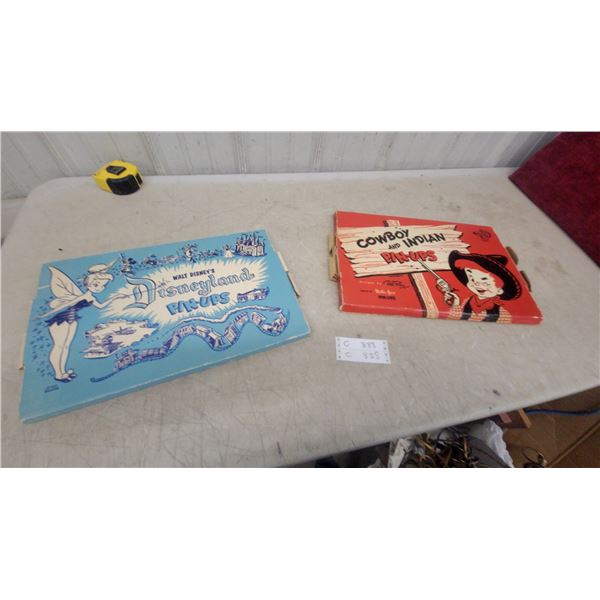 Walt Disney's Disneyland Pin-UPS and Cowboy and Indian Pin-UPS Punch-Out Activity Sets, 1950s