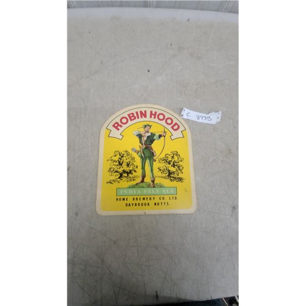 Robin Hood India Pale Ale Beer, Home Brewery Co. Ltd., Daybrook Nottinghamshire 9.6 x 11" Easle