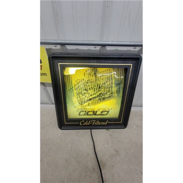 Miller Cold-Filtered Beer Lenticular Motion Light-Up Sign M-241 Lights up but a Little Wonky 19 x