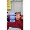 Image 4 : Blinky Blue Owl Bank with Box, Postal Worker Mailbox Bank, and More