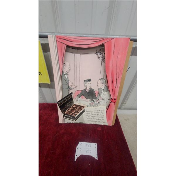 Vintage Rowntrees Black Magic Chocolates Three-Dimensional Pop-Up Advertising Display Cardboard 14