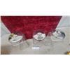 Image 2 : Set of Three Clear Glass with Silver-Tone Metal Lids