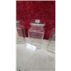 Image 3 : Set of Three Clear Glass with Silver-Tone Metal Lids