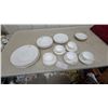 Image 1 : White Porcelain Dinnerware Set with Gold Rim and Napoleon Bee Emblem, 30 Pieces Ready Oyal Tuscan