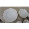 Image 2 : White Porcelain Dinnerware Set with Gold Rim and Napoleon Bee Emblem, 30 Pieces Ready Oyal Tuscan