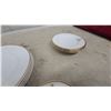 Image 6 : White Porcelain Dinnerware Set with Gold Rim and Napoleon Bee Emblem, 30 Pieces Ready Oyal Tuscan