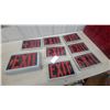 Image 1 : Lot of Eight Commercial Exit Sheild Signs with Red Lettering and Directional Arrows Glass and Metal