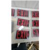 Image 3 : Lot of Eight Commercial Exit Sheild Signs with Red Lettering and Directional Arrows Glass and Metal