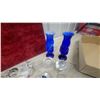 Image 2 : Vintage Art Glass Ashtrays, Cobalt Blue Glass Vase Brass Candilier, and More