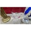 Image 3 : Vintage Art Glass Ashtrays, Cobalt Blue Glass Vase Brass Candilier, and More