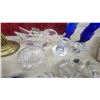 Image 4 : Vintage Art Glass Ashtrays, Cobalt Blue Glass Vase Brass Candilier, and More