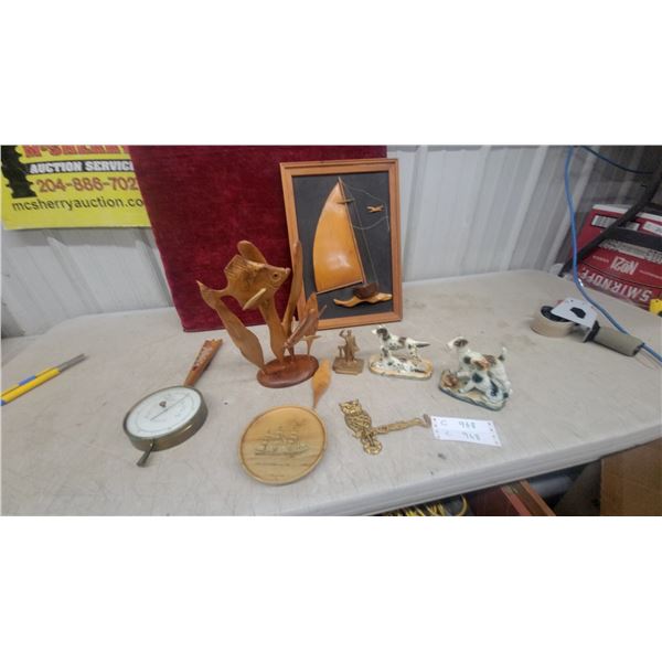 Wooden Fish Sculpture, Sailboat Wall Art, Barometer, Figurines, and More