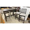 Image 1 : Counter Height Dining Table 47 x 31-1/2 x 41-1/2 with Four Upholstered Bar Stools