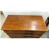 Image 3 : Mid-Century Modern Walnut Five-Drawer Highboy Dresser with Tapered Legs 34 x 17 x 37