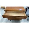 Image 4 : Mid-Century Modern Walnut Five-Drawer Highboy Dresser with Tapered Legs 34 x 17 x 37