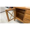 Image 3 : Canadel Solid Wood Sideboard with Ribbed Glass Doors and Three Drawers 52 x 15-1/2 x 31-1/2