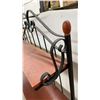 Image 4 : Wrought Iron and Wood Two-Tier Bakers Rack with Wine Bottle Storage 49 x 39-1/2 x 15