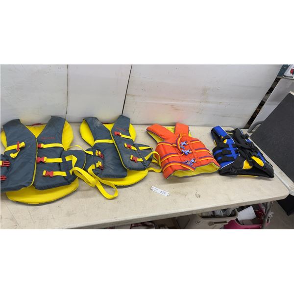 Buoy-O-Boy and Buoy Boy Adult Life Vests, Lot of Four