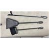 Image 3 : Wrought Iron Fireplace Tool Set with Stand, Tongs, Shovel, Brush, and Poker