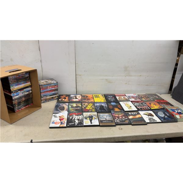 Collection of DVDs Including Kill Bill, Gladiator, Harry Potter, the Matrix, and More