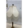 Image 3 : Victorian-Style Table Lamp with Beaded Fringe Shade and Pineapple Motif Base, 31" High