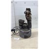 Image 1 : Rustic Wishing Well Style Electric Water Fountain with Barrel and Rope Accents, 23" High