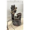 Image 3 : Rustic Wishing Well Style Electric Water Fountain with Barrel and Rope Accents, 23" High