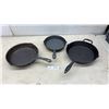 Image 1 : Cast Iron Skillet Set, Lagostina 12" Skillet, Cracker Barrel 10" Skillet, and More