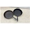 Image 2 : Cast Iron Skillet Set, Lagostina 12" Skillet, Cracker Barrel 10" Skillet, and More