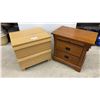 Image 1 : Two Nightstands, Modern Oak Three-Drawer and Traditional Oak Two-Drawer