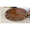 Image 2 : Butler's Tray Coffee Table with Brass Hinges and Mid-Century Modern Side Table