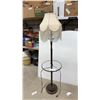 Image 1 : Victorian-Style Floor Lamp with Fringed Shade and Glass Tray Table 60"